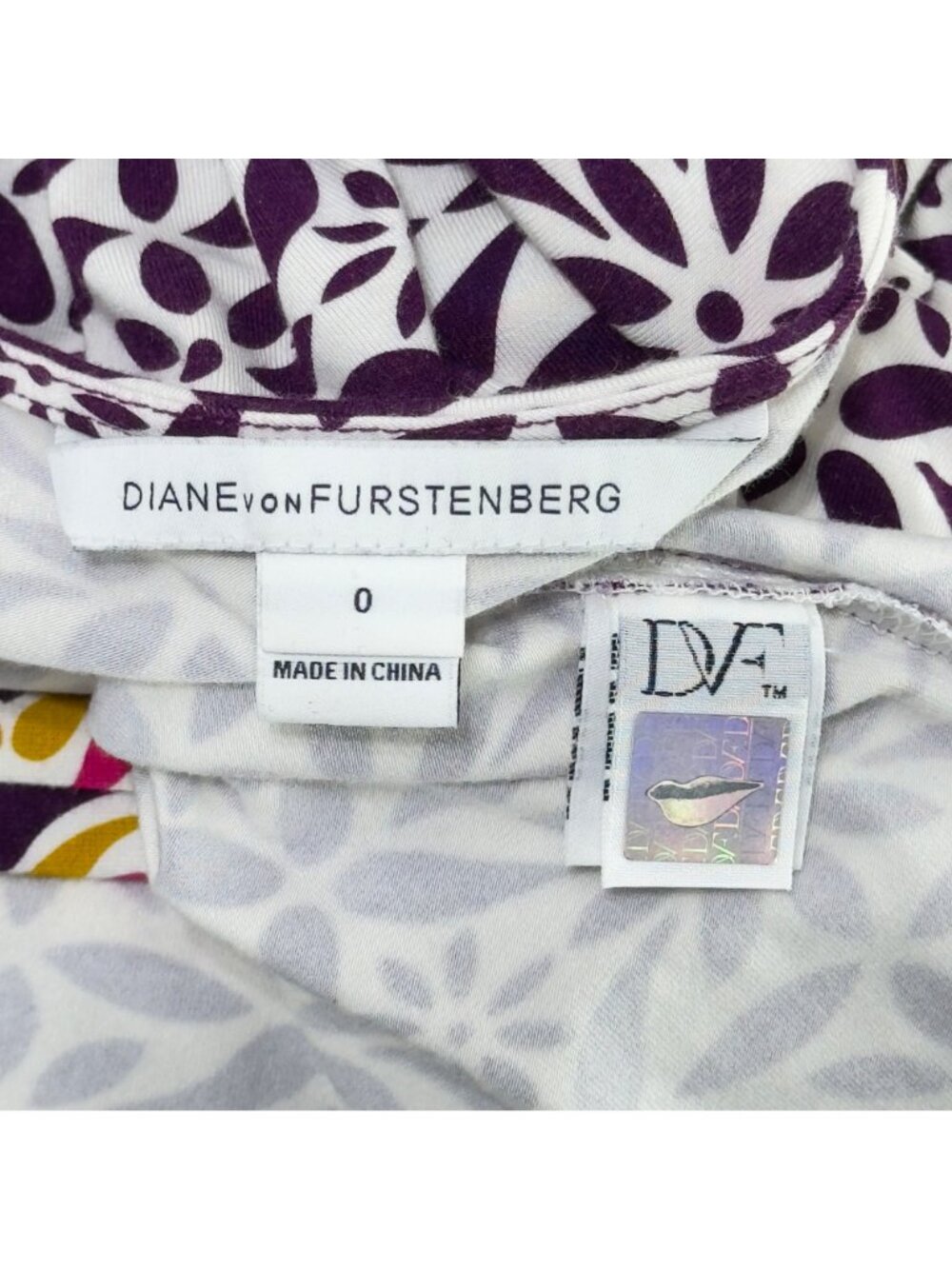 Diane Von Furstenberg Wrap Dress Geometric Purple Sleeveless Size 0 - Picture 4 of 12